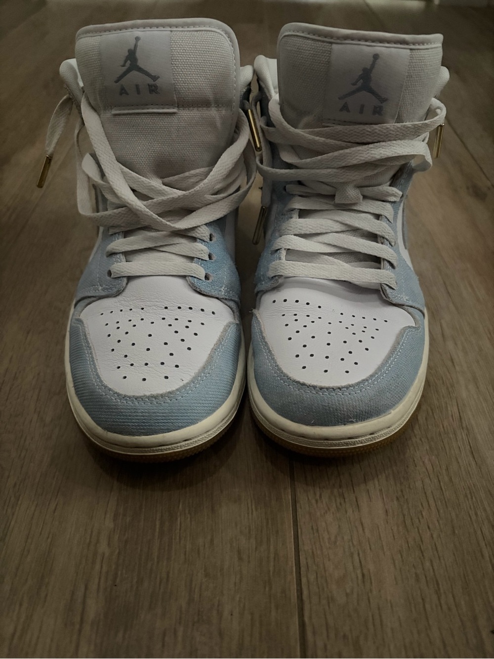 Jordan High-Top Sneakers - White & Light Blue